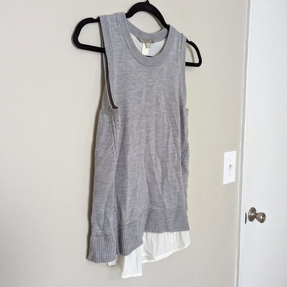 Athleta Gray Merino Wool Cross Back Sweater Tank Top - Picture 2 of 5